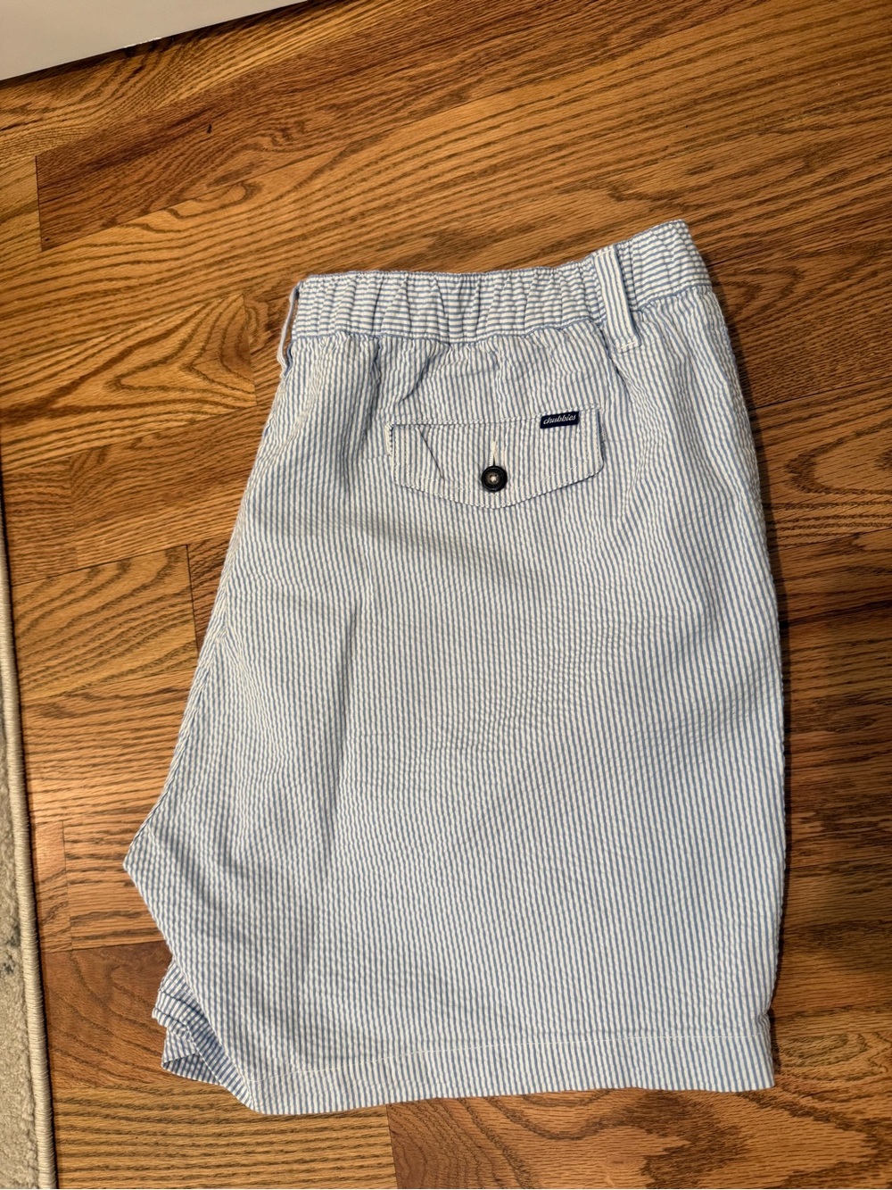 Chubbies 5.5” Blue & White Seersucker Shorts